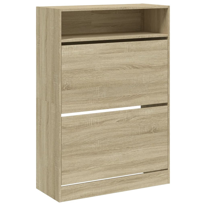 Load image into Gallery viewer, VidaXL Schoenenkast met 2 klaplades 80x34x116 cm sonoma eikenkleurig
