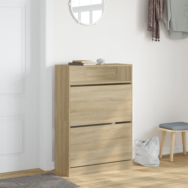 Load image into Gallery viewer, VidaXL Schoenenkast met 2 klaplades 80x34x116 cm sonoma eikenkleurig
