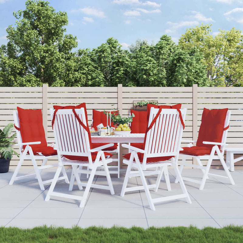 Load image into Gallery viewer, Vidaxl stoelkussens 6 st hoge rug oxford stof rood
