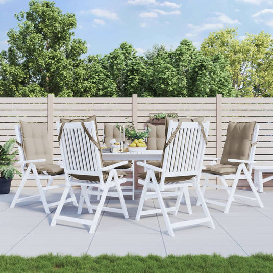 Vidaxl stoelkussens 6 st hoge rug oxford stof taupe