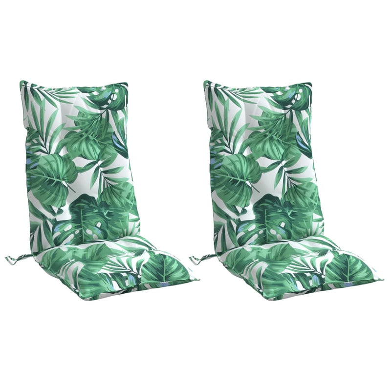 Load image into Gallery viewer, Vidaxl stoelkussens 2 st hoge rug bladpatroon oxford stof
