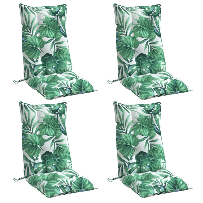 Load image into Gallery viewer, Vidaxl stoelkussens 4 st hoge rug bladpatroon oxford stof
