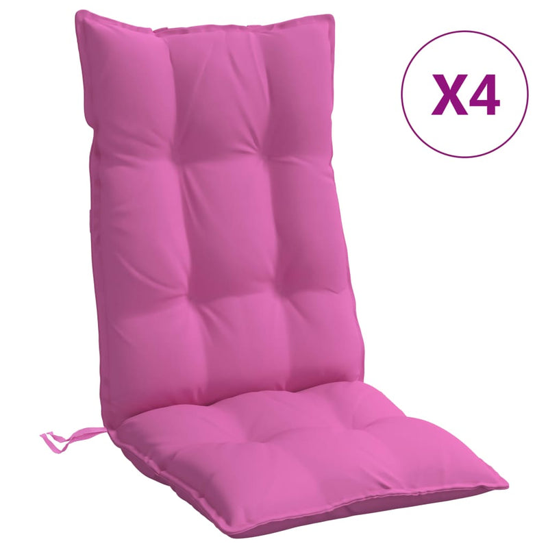 Load image into Gallery viewer, Vidaxl stoelkussens 4 st hoge rug oxford stof roze
