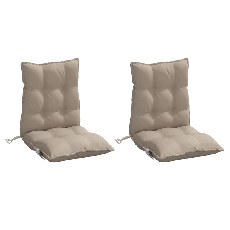 Load image into Gallery viewer, Vidaxl stoelkussens 2 st lage rug oxford stof taupe
