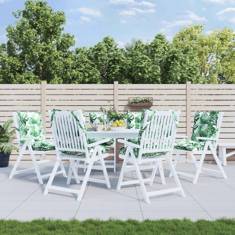 Load image into Gallery viewer, Vidaxl stoelkussens 6 st lage rug bladpatroon oxford stof
