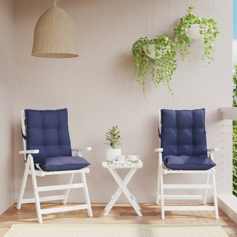 Load image into Gallery viewer, Vidaxl stoelkussens 2 st lage rug oxford stof marineblauw
