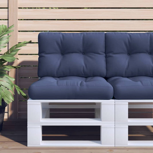 Vidaxl palletkussens 2 st stof marineblauw