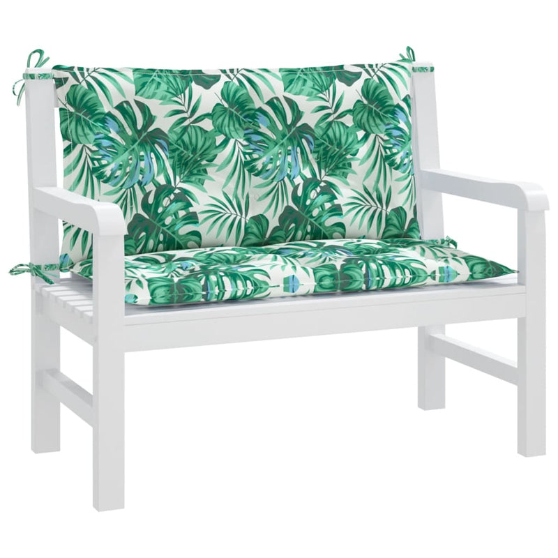 Load image into Gallery viewer, Vidaxl tuinbankkussens 2 st bladpatroon 100x50x7 cm oxford stof
