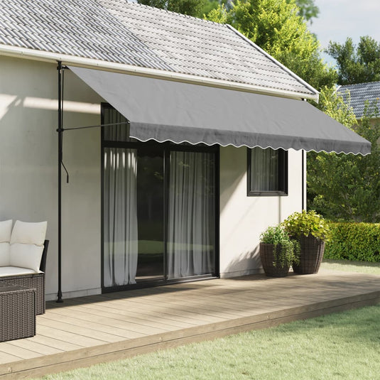 Vidaxl vervangingsdoek voor luifelrok gestreept 4,5 m antracietkleurig