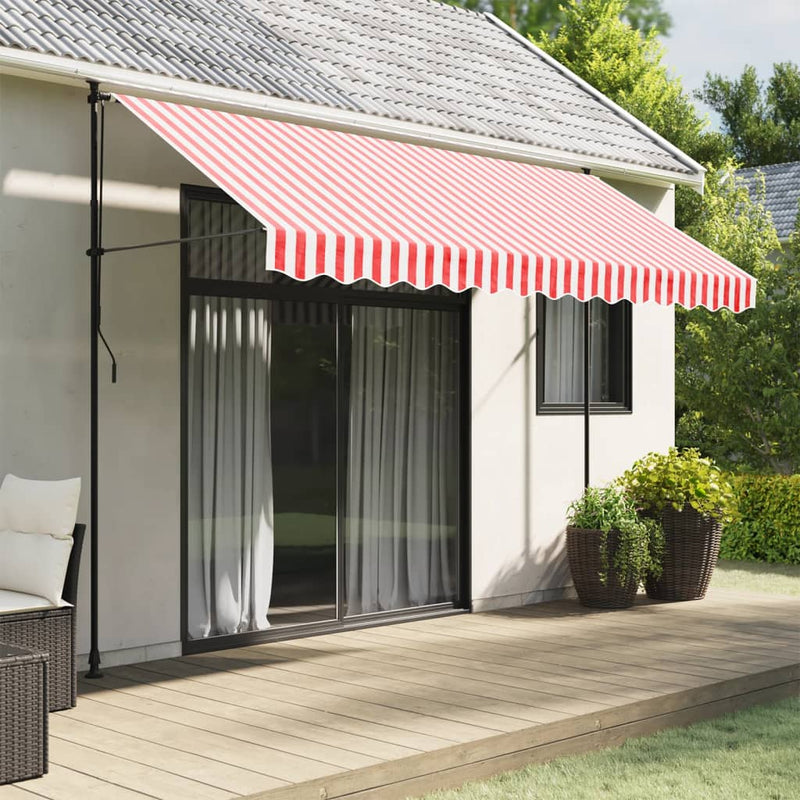 Load image into Gallery viewer, Vidaxl vervangingsdoek voor luifelrok gestreept 350 cm rood en wit
