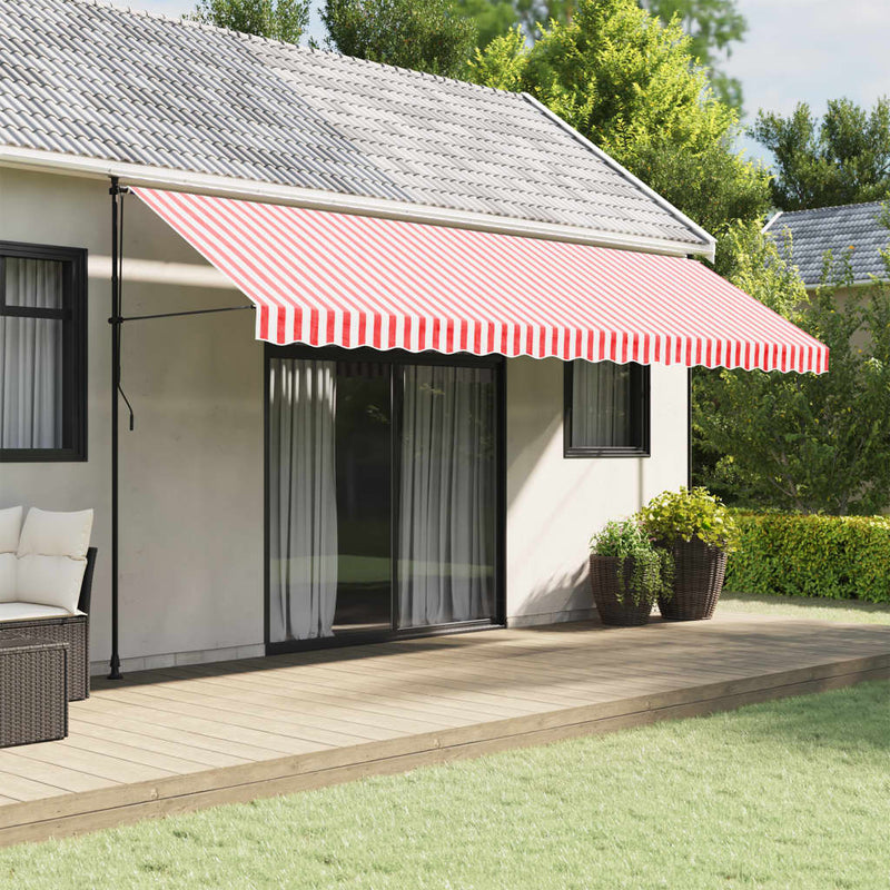 Load image into Gallery viewer, Vidaxl vervangingsdoek voor luifelrok gestreept 5 m rood en wit
