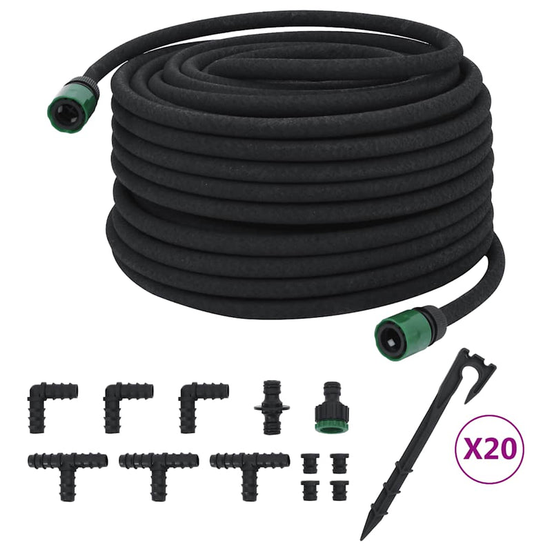 Load image into Gallery viewer, Vidaxl druppelslang 0,6'' 50 m rubber zwart
