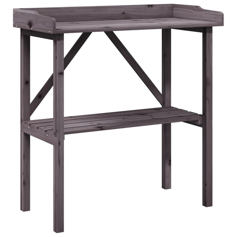 Afbeelding laden in galerijviewer, Vidaxl plantentafel met schap 78x38x82,5 cm vurenhout grijs
