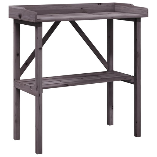 Vidaxl plantentafel met schap 78x38x82,5 cm vurenhout grijs