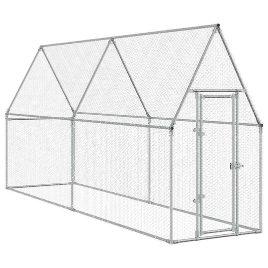Vidaxl kippenhok 100x100x190 cm gegalvaniseerd staal zilverkleurig
