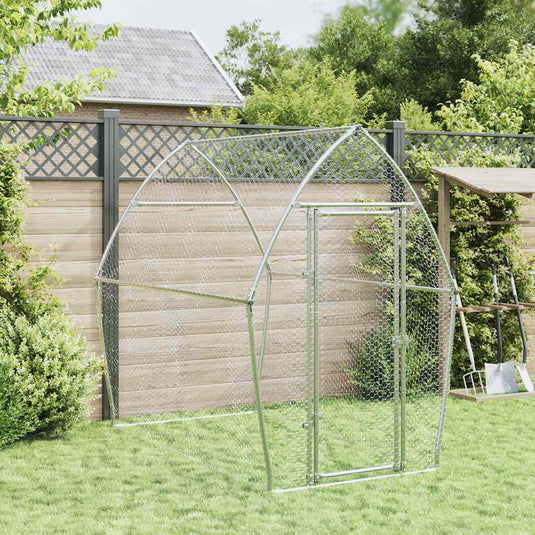 Vidaxl kippenhok 200x105x182 cm gegalvaniseerd staal zilverkleurig