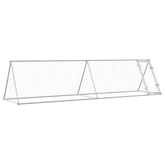 Vidaxl kippenhok 400x105x91 cm gegalvaniseerd staal zilverkleurig