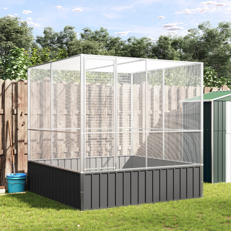 Load image into Gallery viewer, VidaXL Volière 211x207x212 cm staal zilverkleurig
