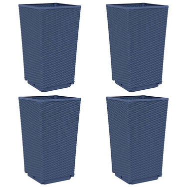 Vidaxl plantenbakken 4 st 32,5x32,5x57 cm polypropeen blauwgrijs
