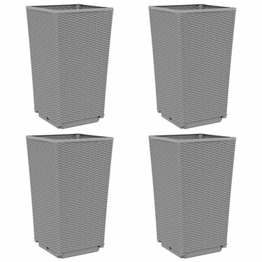 Vidaxl plantenbakken 4 st 32,5x32,5x57 cm polypropeen lichtgrijs