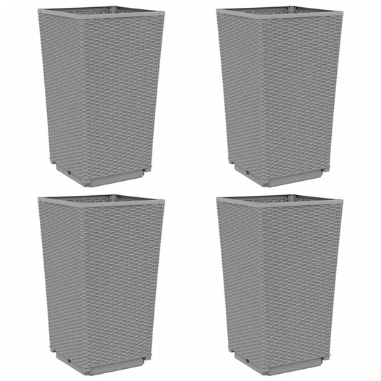 Vidaxl plantenbakken 4 st 32,5x32,5x57 cm polypropeen lichtgrijs