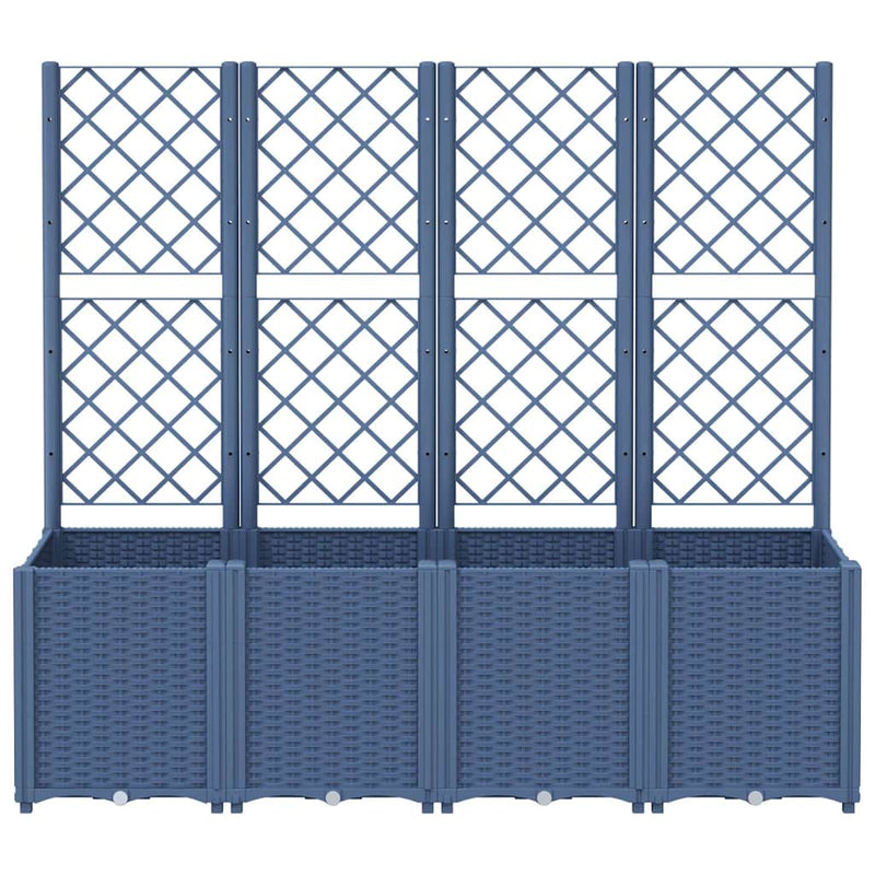 Load image into Gallery viewer, Vidaxl plantenbak met latwerk 160x40x140 cm polypropeen grijs
