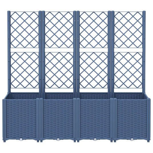 Vidaxl plantenbak met latwerk 160x40x140 cm polypropeen grijs