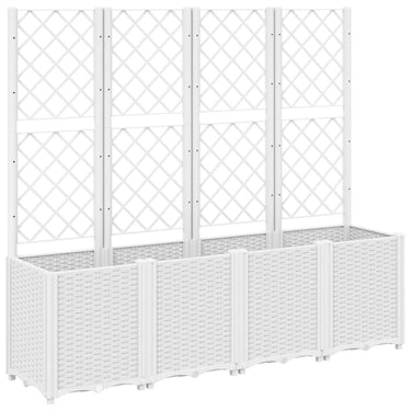 Vidaxl plantenbak met latwerk 160x40x140 cm polypropeen wit