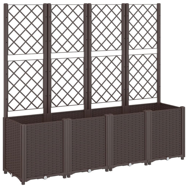 VidaXL Plantenbak met latwerk 160x40x140 cm polypropeen bruin