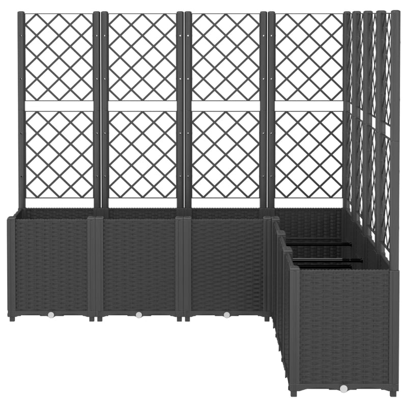 Load image into Gallery viewer, VidaXL Plantenbak met latwerk 160x160x140 cm polypropeen zwart
