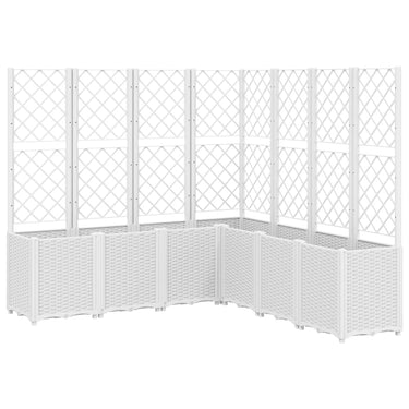 Vidaxl plantenbak met latwerk 160x160x140 cm polypropeen wit