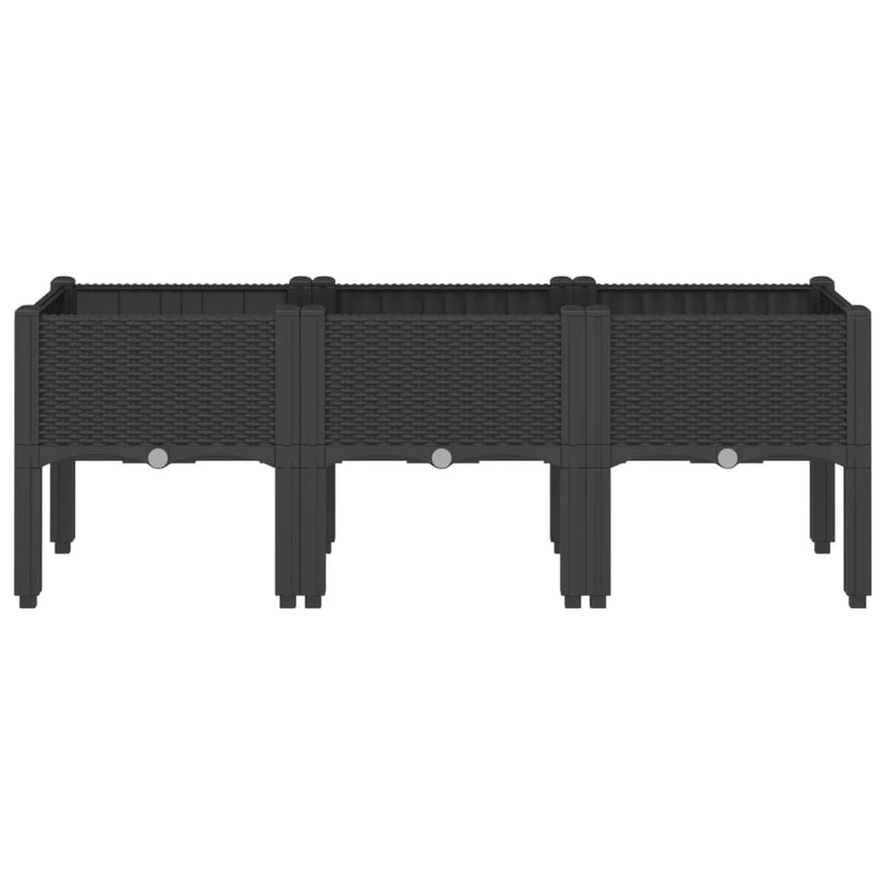 Load image into Gallery viewer, Vidaxl plantenbak met poten 120x40x42 cm polypropeen zwart
