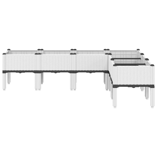 Vidaxl plantenbak met poten 160x120x42 cm polypropeen wit