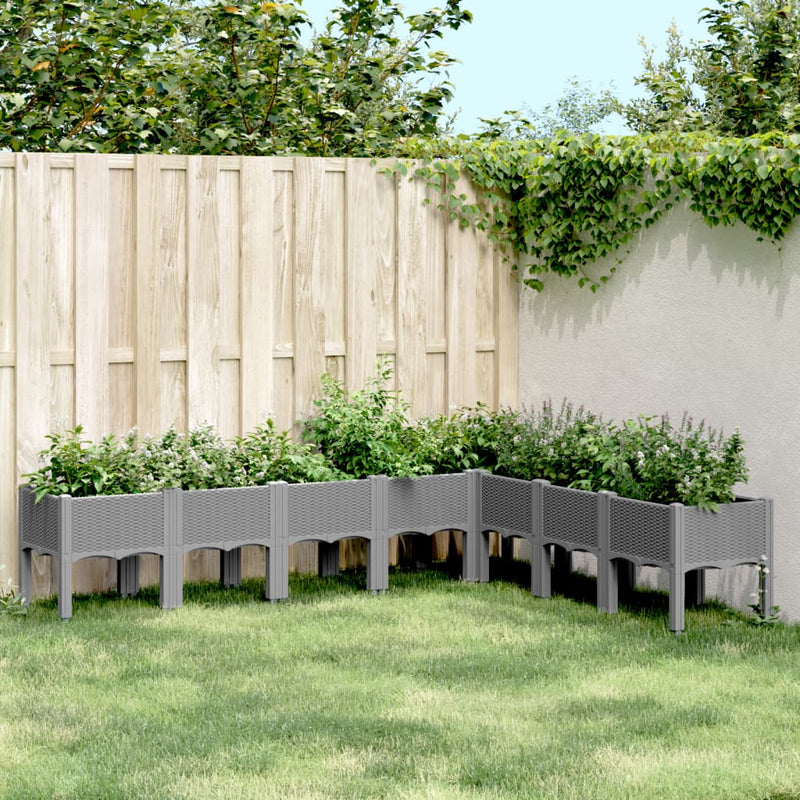 Load image into Gallery viewer, Vidaxl plantenbak met poten 200x160x42 cm polypropeen lichtgrijs
