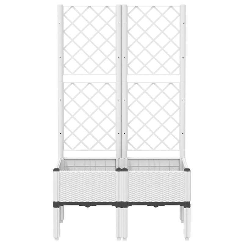 Load image into Gallery viewer, Vidaxl plantenbak met latwerk 80x40x142 cm polypropeen wit
