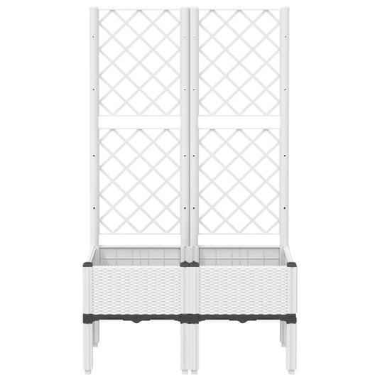 Vidaxl plantenbak met latwerk 80x40x142 cm polypropeen wit