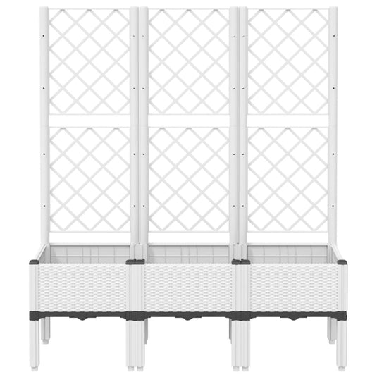 Vidaxl plantenbak met latwerk 120x40x142 cm polypropeen wit