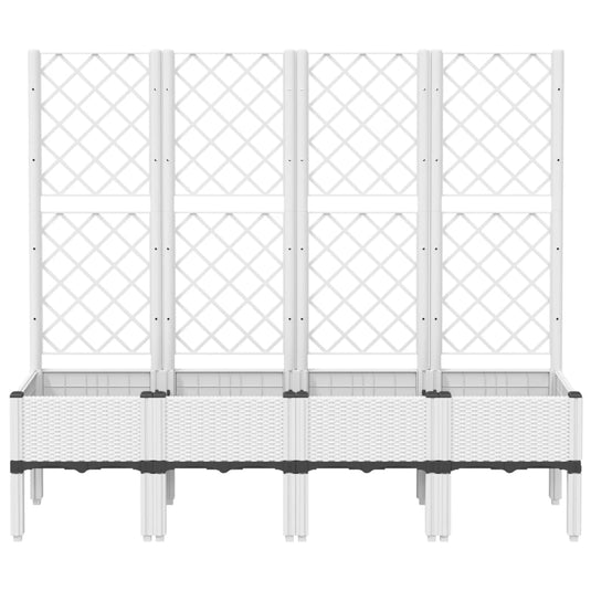 Vidaxl plantenbak met latwerk 160x40x142 cm polypropeen wit