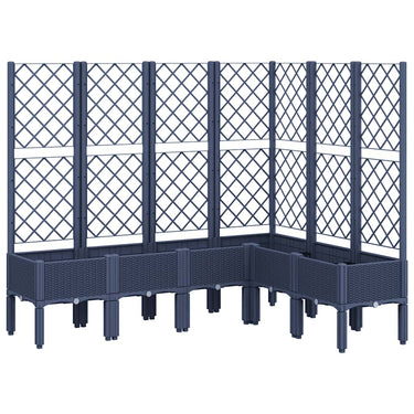 Vidaxl plantenbak met latwerk 160x120x142 cm polypropeen blauwgrijs
