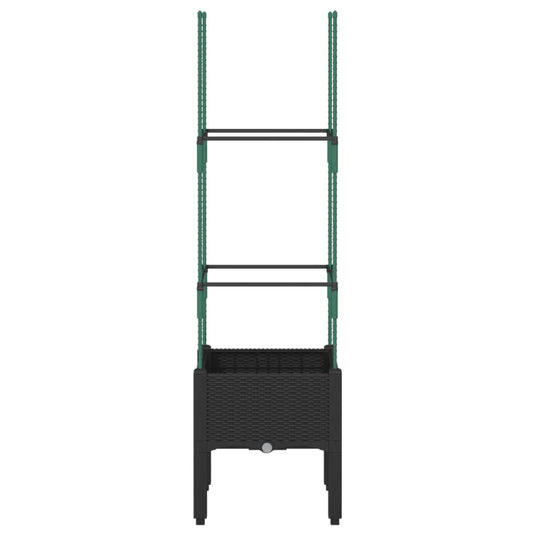 Vidaxl plantenbak met latwerk 40x40x142,5 cm polypropeen zwart