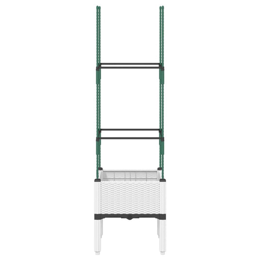 Vidaxl plantenbak met latwerk 40x40x142,5 cm polypropeen wit