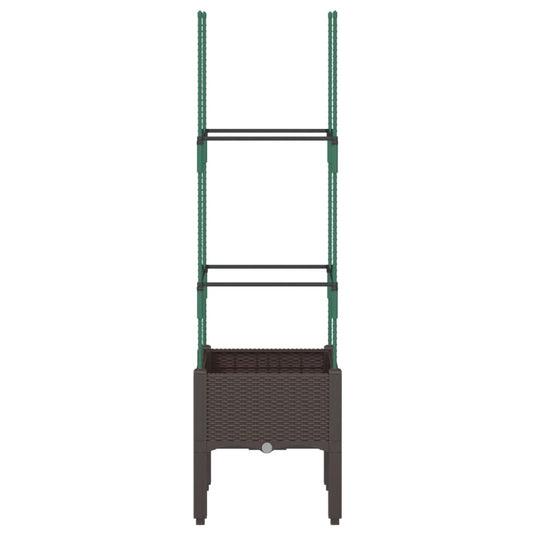 Vidaxl plantenbak met latwerk 40x40x142,5 cm polypropeen bruin