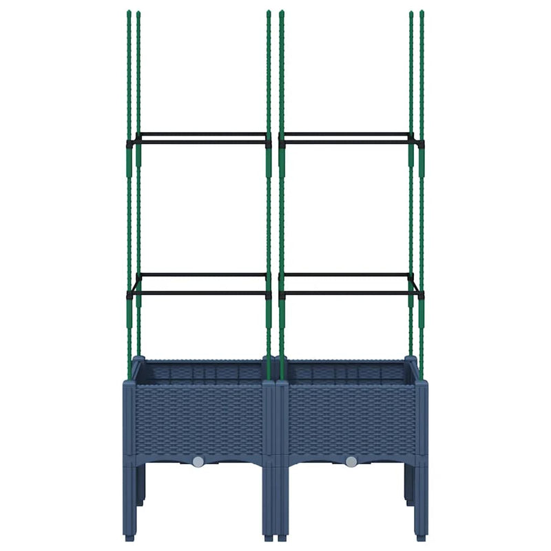 Load image into Gallery viewer, Vidaxl plantenbak met latwerk 80x40x142,5 cm polypropeen grijs
