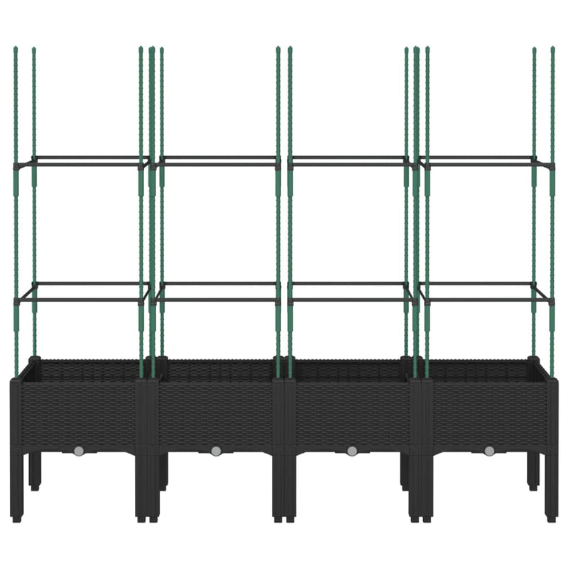 Load image into Gallery viewer, Vidaxl plantenbak met latwerk 160x40x142,5 cm polypropeen zwart
