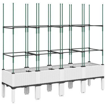 Vidaxl plantenbak met latwerk 160x40x142,5 cm polypropeen wit