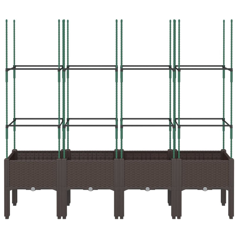 Load image into Gallery viewer, Vidaxl plantenbak met latwerk 160x40x142,5 cm polypropeen bruin

