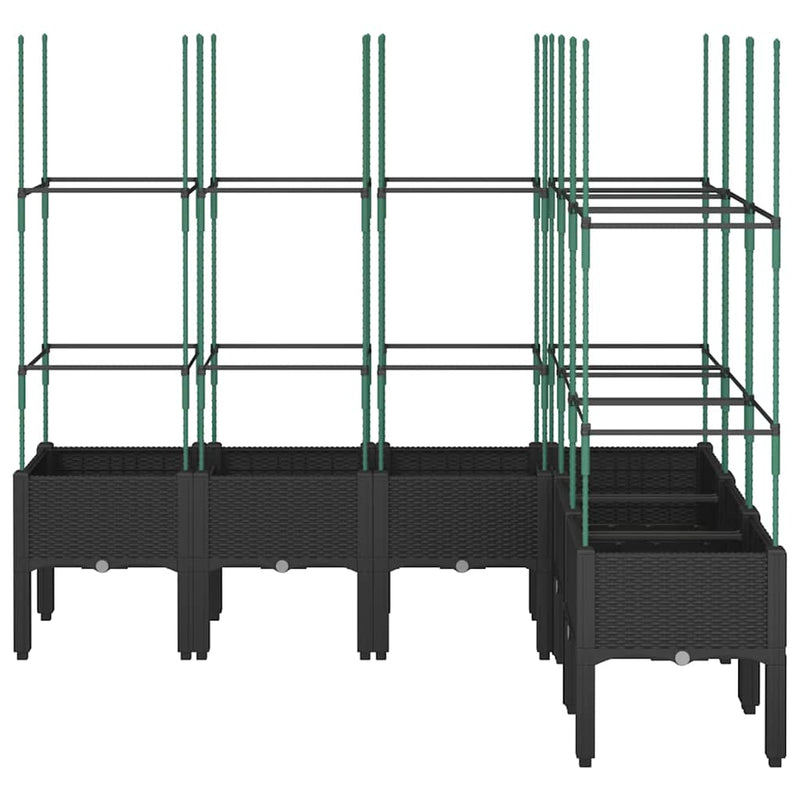 Load image into Gallery viewer, Vidaxl plantenbak met latwerk 160x120x142,5 cm polypropeen zwart
