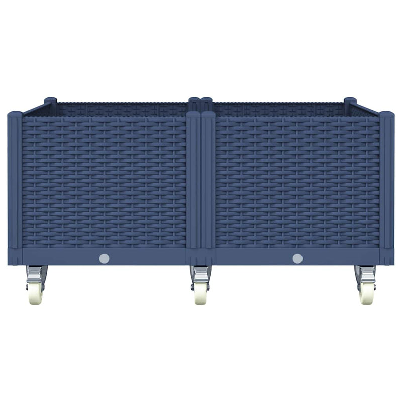 Load image into Gallery viewer, Vidaxl plantenbak met wielen 100x80x54 cm polypropeen grijs
