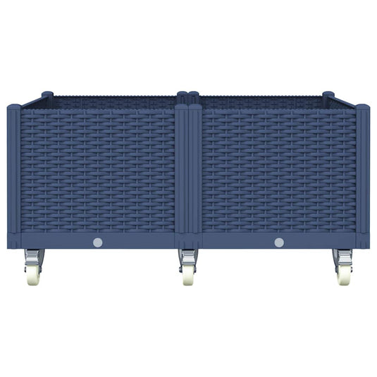 Vidaxl plantenbak met wielen 100x80x54 cm polypropeen grijs