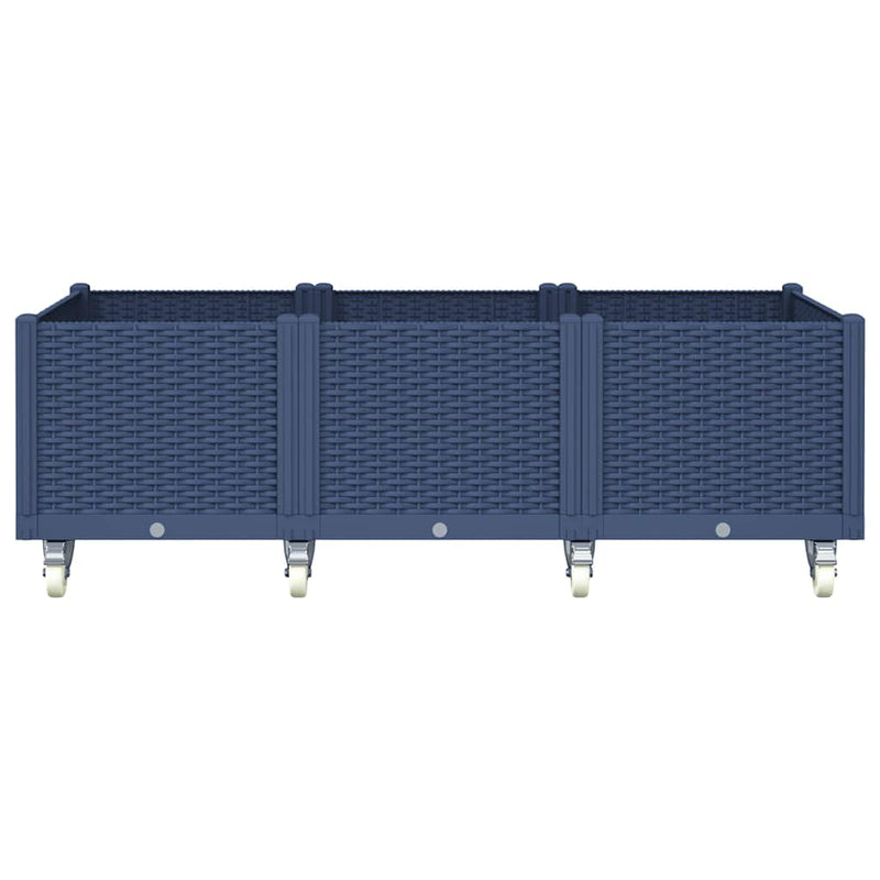 Load image into Gallery viewer, VidaXL Plantenbak met wielen 150x80x54 cm polypropeen grijs
